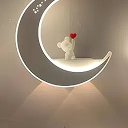 FILLISKA Luxurious Acrylic Crystal Wall Lamp with Adjustable Colour Changing Function, Elegant Finish (White Half Moon-7678)-image-7