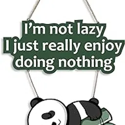Artvibes Lazy Panda Printed Wooden Wall Hanging with Quotes for Home Decor | Office | Gifts | Living Room | Bedroom | Wooden Decorative Items | Modern Painting | Artworks Decoration (WH_5701N)-image-34