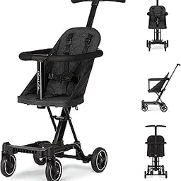 Dream On Me Lightweight and Compact Coast Rider Stroller with One Hand Easy Fold, Adjustable Handles and Soft Ride Wheels (37.5x28x14 Inch (Pack of 1), Black)-image-18