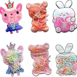 bello toko Pack of 3 zipper pouches colourful japanese rubber for girls kids women| rubber bands | hair accessories | stylish accessories | ocassional-picture-49