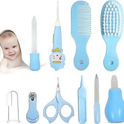 WOW.CO 10-in-1 Baby Grooming & Healthcare Kit Newborn Care Set with Nail Clipper Thermometer Scissors Comb Brush Finger Toothbrush & Nasal Aspirator Baby Essentials for Boys & Girls-picture-13