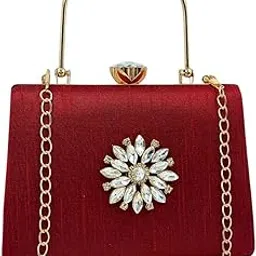 big royal Elegant Suede Top Handle Bag for Women | Formal Clutch Purse with Rhinestone Detailing & Detachable Chain Strap | Party, Wedding & Evening Bag-picture-18