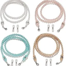 xmmxnbj 4 Pcs Beaded Glasses Chain,Eyeglass Chain for Women Sunglasses Neck Cord Holder Plastic Bead Eyeglass Lanyard-picture-35