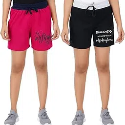 Casual Ladies Shorts | Ladies Night Dress | Shorts for Women | Women Shorts Combo | Gym Shorts Women | Bermuda for Women |Boxers for Women Combo | Boxer Shorts Womens Pack 2 (Large, Pink) (Pink1l_bz)-picture-38