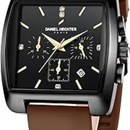 daniel hechter Paris Alma Collection Watch for Men Premium Chronograph Watch Black Square Dial Silicone Strap, Multi-Function, Date Display Luxury-picture-17
