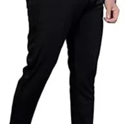 comfits Men's Boys Black Track Pant Double Button (XXL) image 1