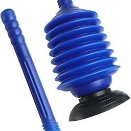 ULTECHNOVO High Pressure Toilet Plunger Professional Bellows Accordion Design for Removal Portable Bathroom Accessory Blue Ergonomic Grip for Comfortable Use-picture-20