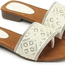 Naitik Women's Kolhapuri Stylish Casual Flat Sandals, Ladies Ethnic Flat Chappals for Party & Occasions-picture-11