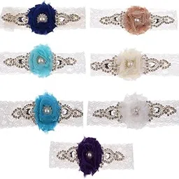 calandis ™ Crystal Pearls Wedding Bridal Lace Garter Girls Woman Hen Party Dress Up Purple | Garters | Bridal Accessories | Wedding & Formal Occasion-picture-41