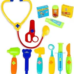 BKDT Marketing Doctor Medical kit Pretend Play Set for Kids with Stethoscope, Injection,Scissor, meds & Care kit - Game Toy Kit for 2 + Years Boys and Girls - 12pcs,Doctor Toy Set,Doctor kit Set-image-24