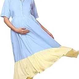 aanyor Women Solid Fit and Flar Dress Maternity Dress-picture-52