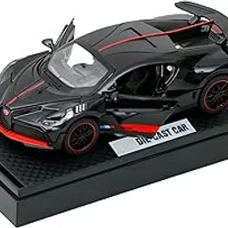 Bishmeva Bugatti Divo Custom Edition Die-Cast Model Car 1:32 Scale – Metal Toy Car with Pull Back Action, Openable Doors, Realistic Detailing, Sports Car Collectible for Kids & Adults (Black)-image-93