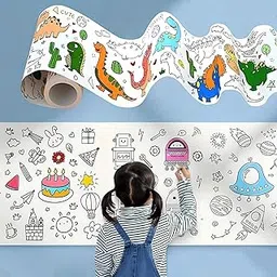 Gaethje Drawing Paper Roll for Kids Fun and Educational Coloring Painting Roll | Large Size Art and Craft Poster for Toddlers | DIY Drawing Sheet for Boys and Girls | Best Birthday Gift for Kids (White Roll)-picture-58