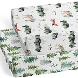 Sorrel + Fern - 2 Pack Changing Pad Cover - Buttery Soft Cotton Blend, Woodland Forest Animals-picture-43