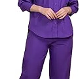 lounge dreams Purple Purest Poplin Cotton Co-ords image 1