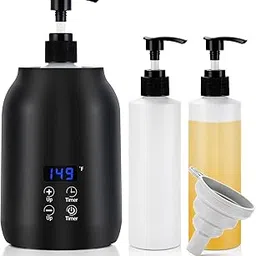 Massage Oil Warmer Heater with Dual 8.5oz Massage Oil Bottles & Funnel, Adjustable Temp (86–149°F) & Timer (0.5–24H), Compact & Quiet Heated Lotion Warmer Dispenser for Spa, Salon, Home Use-picture-10