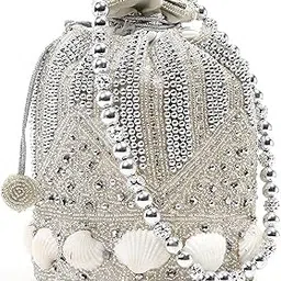exotic Silk Handmade Wedding Bag Stylish Color & Design Women's & Girl's Potli-picture-31