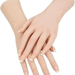 Realistic Silicone Hands, Mannequin Hands for Nail Practice, Female Silicone Model Fake Hands with Skeleton - Manicurist Jewelry Display Gift for Halloween Easter - Left Hand Only White-image-71