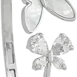 kushal's Fashion Jewellery White Rodium Polished Zircon Adjustable Kada |Best For Gifting, Bride, Bridemaids & Special Occasion | Zircon Kada For Women - 440794-picture-13