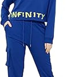 zeyo Women Cotton Track Suit Typography Printed Crop Top Co-ords Set-picture-12