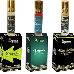 KAZIMA Premium Magic Moment Fragrance Roll-on Attar Perfume for Unisex Ksandal, Kmusk, Mannat-Al-Hind (8 ml each Roll on, Combo of 3)-image-64
