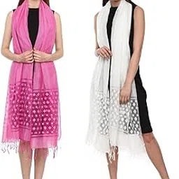 rhe-ana Women's Art Silk Viscose Stoles Scarves Madonna Set of 2-picture-39