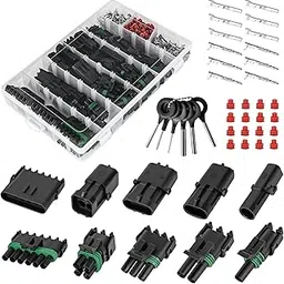 THE WHITE SHOP 360PCS Wire Connectors 20 Sets 1/2/3/4/6 Pin Male and Female Waterproof Car Electrical Wire Connector Terminals Plug Assortment Kit for Automotive Motorcycle Scooter Truck Boats-picture-36