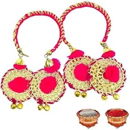 Pom Pom Bhabhi Rakhi Chuda Bhabhi Hanging Rakhi Lumba Pair | Rakhi For Bhabhi Kada-06 | Rakhi Bracelet| Brother Rakhi Set | Rakhi Gift for Brother | Kids Rakhi | Adults Rakhi For Womens-image-14