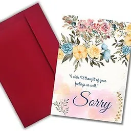 AanyaCentric Sorry Greeting Card - A5 Size Printed Card with Handmade Envelope, Best Idea for Saying Sorry, Heartfelt Apology for Mistakes, Perfect Forgiveness Card for Lover, Husband Wife Lover-picture-42