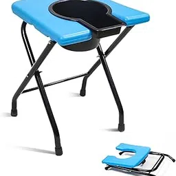 ANATOMIX Folding Commode Chair, Elderly Disabled Man And Pregnant Woman Stainless Steel Shower And Bathing Room Mobile Toilet Seat for Elderly, Safe Toilet Stool - 100 Kg Capacity-picture-22