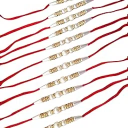 mpk perfect Pearl Rakhi Combo Set for Brother | Elegant Stone & Pearl Rakhi Bracelet with Roli & Chawal | Raksha Bandhan Gift Pack for Bhaiya image 1