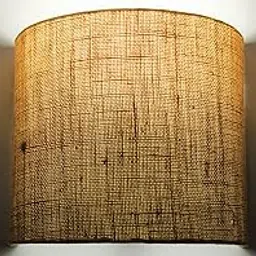SKY DECOR Handicraft Jute Wall Lamp Shade Pendant Lighting | Fabric Shade | Hanging Light Fixture | Holder and Wire Plug-in Wall Sconce Lighting | On/ Off Switch | Wall Mounted Lamps | D Shade | COLOUR JUTE BROWN-picture-65