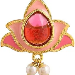 voylla Forever More Floral Pink Stone and Pearls Ring|Enameled Ring For Women|Adjustable Ring|Wedding|Gift For Women|-picture-14