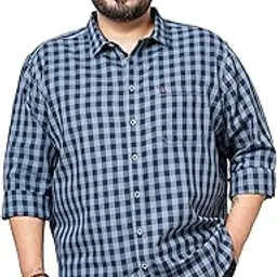 hardsoda by The Indian Garage Co Men Plus Size Regular Fit Checkered Cutaway Collar Full Sleeves Casual Shirt-picture-35
