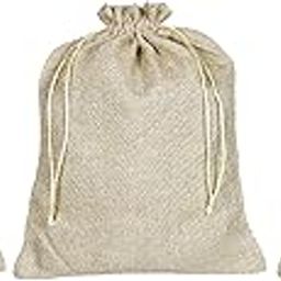 Kuber Industries Jute Medium Size Potli Gift Bags Wedding Hessian Jute Medium Size Bags Linen Jewelry Pouches with Drawstring for Birthday, Party, Wedding Favors-Pack of 3 (Gold) (HS_36_LUGGAGE019522)-picture-19