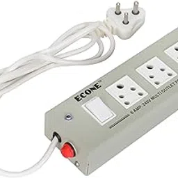 ECONE Metal Body Heavy Duty 10 AMP & 6 AMP 3 Brass Socket & Switch Extension Board Power Extension Cord Power Strip Surge Protector (2.2 Mtr. Wire Length) 1 Year Warranty-picture-24