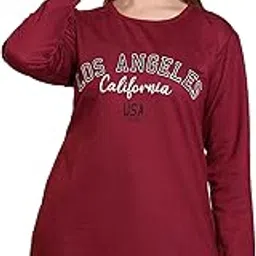 rg by s.s. clothing RG Winter Wear Casual Wear Fleece Fabric Regular Fit Full Sleeve Printed LongT-Shirt for Women's/Girls (Pack of 1pcs) (FLCE-K-Tshirts)-picture-20