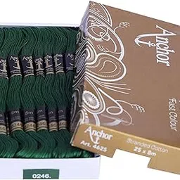 Bhavya Enterprises Anchor Cross Stich/Long Stich Embroidery Cotton Threads, 8 mtr. Each Skein - Pack of 25 Skeins (0246)-picture-62