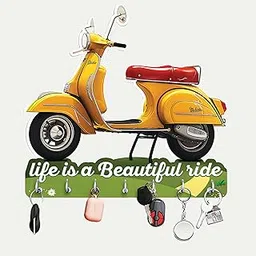 Phical Art Beautiful Wooden Uv Printed Scooter Key Holder for Home Wall Decor, Designer Key Holder for Living Room Wall Decor|-picture-16
