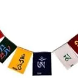 AUTO MT Tibetan Prayer Flags, Wind Outdoor Flags, Car Jewelry Decor Accessories Flag Decorations, Buddhist Items Om Mani Padme Hum Peace Sign Wall Flag, Hanging for Car/Bike 2.5 Ft - Multicolor-picture-20