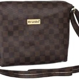 unibo Stylish Trendy Checkered Sling Bag For Womens, Ladies & Teens | Water Resistant & LightWeight | Multi Utility Sling Bag | Durable Material | Made in India | Faux Leather image 1