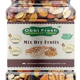 obbi fresh Superfood Trail Mix - Roasted Almonds, Pumpkin, Sunflower, Watermelon, Flax Seeds, Black Raisins, Black Currant, Cranberries and Blueberries 500 gm-picture-18