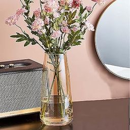 TIED RIBBONS Flower Vase for Flower Plants (Gold, 22.8 cm X 6.3 cm X 7.6 cm) - Glass Vase Pot for Living Room Water Plants Home Decor Dining Table Decoration Bedroom Hall Aesthetic House Warming Gift-picture-11