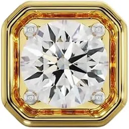 Diamond Gents Single Earrings Diamond Ear Stud For Men Gold 14K Heera Ka Kan Asli Hira Stone Original Certified Earrings A1+ Kan Ka Tops Sone Ka Beautiful Shape Octagon Earring कान के टोपस-image-45