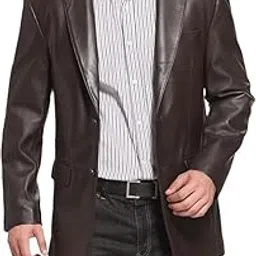 ORVIX Men Richard Classic Leather Blazer Lambskin Sport Coat Jacket (Regular, Big & Tall and Short)-picture-19