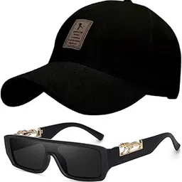 CAPITEUM [520 Black Sunglasses for Men & Women with ediko baseball cap Sports Adjustable Buckle Free size-picture-42