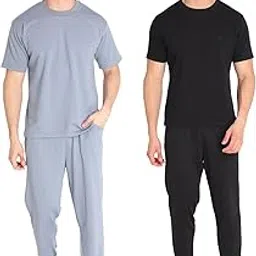 chkokko Men Solid Casual Summer Wear Coords Stylish Gents Cord Set Half Sleeves Latest Co Ord Track Suit Round Neck Western Co-ord Set-picture-19