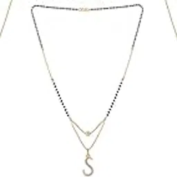 Gold Plated Traditional Black Bead Single Line American Diamond Pendant Mangalsutra for Women(Combo) Pack of 3 MS-47-1-34-picture-21