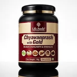 Life Aveda Chyavanprash with 24 K Gold Dust (Swaran Bhasma) | Ayurvedic Immunity Booster for Adults & Elders, Builds Energy, Strength & Stamina, Strengthens Bones, Enriched Revitalizer - 1 Kg-picture-45