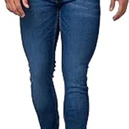 Men Dark Blue Cotton Stretch Slim Fit Narrow Length Jeans (Skinny)-image-85